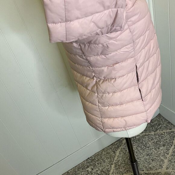 Old Navy Active Women's Size XS Light Pink Nylon Puffer Jacket Coar High Neck - Picture 8 of 13